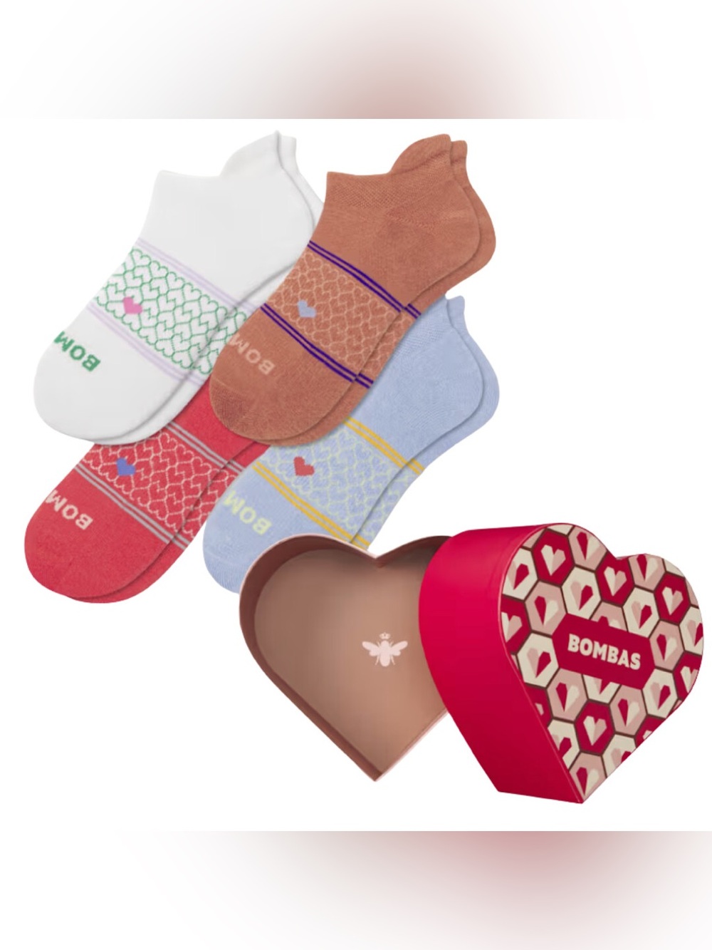 New in Box Bombas Heart Ankle Socks